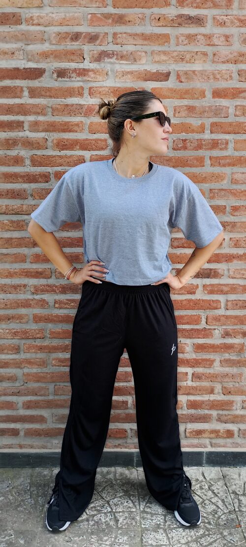 Remera Crop Oversize Gris - Imagen 3